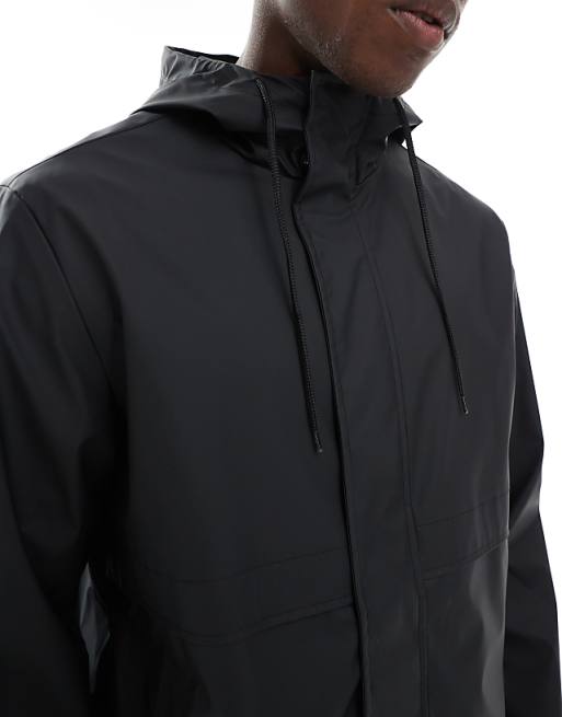 DESIGN Shower Resistant Rain Jacket In Black