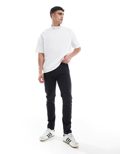 DESIGN skinny chinos in black