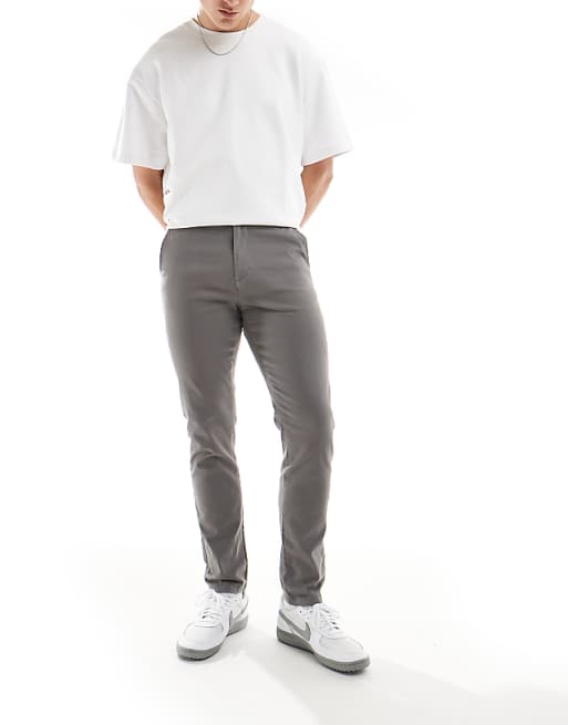 DESIGN Skinny Chinos In Charcoal