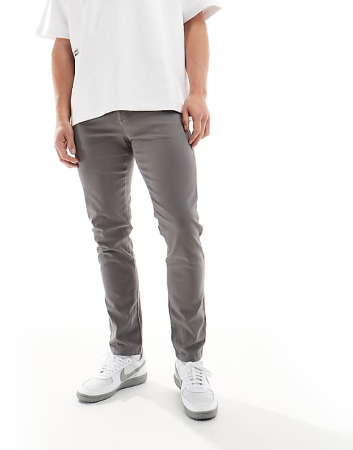 DESIGN skinny chinos in charcoal