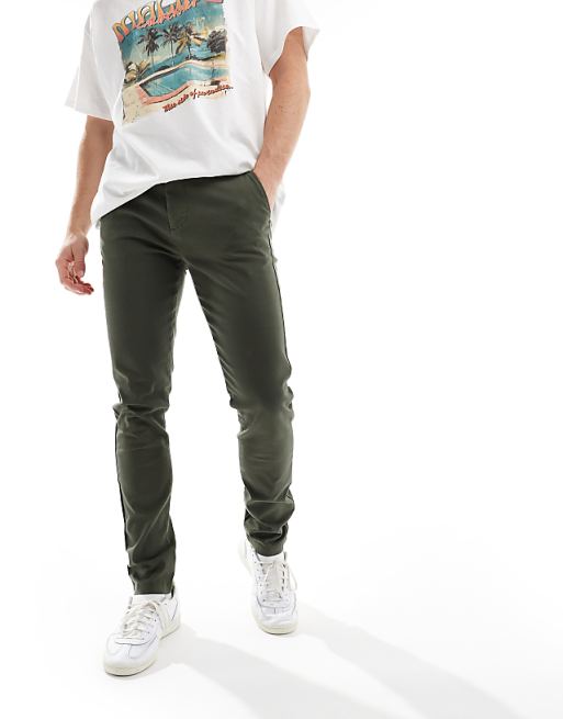 DESIGN Skinny Chinos In Khaki