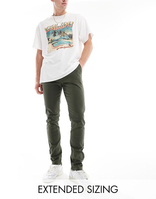 DESIGN skinny chinos in khaki