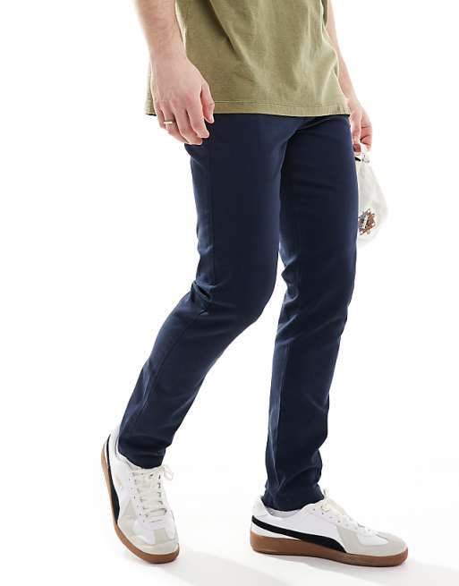DESIGN Skinny Fit Chinos In Navy