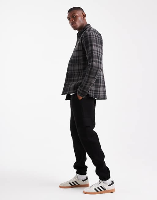 DESIGN Skinny Jogger With Cargo Pockets In Black