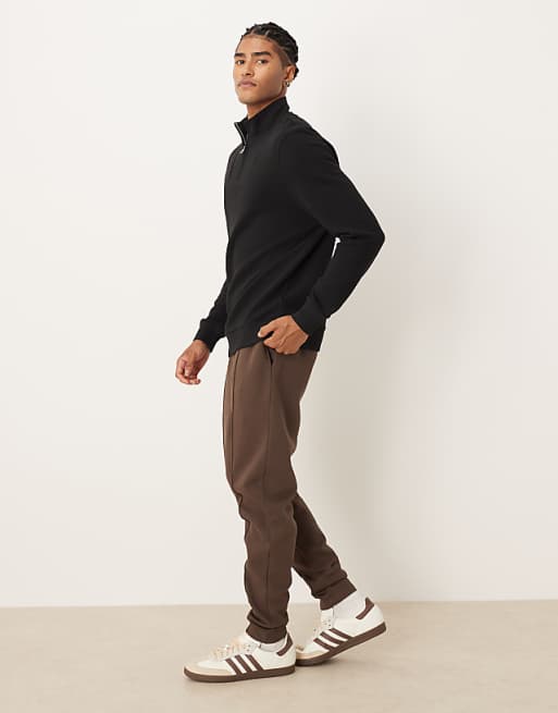 DESIGN Skinny Jogger With Pintucks In Brown