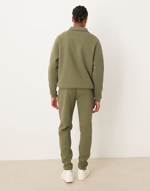 DESIGN Skinny Jogger With Pintucks In Green