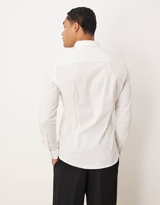 DESIGN Skinny Stretch Work Shirt In White