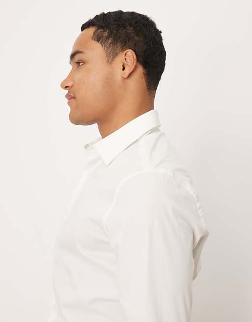 DESIGN Skinny Stretch Work Shirt In White