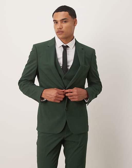 DESIGN Skinny Suit Fit Dark Green