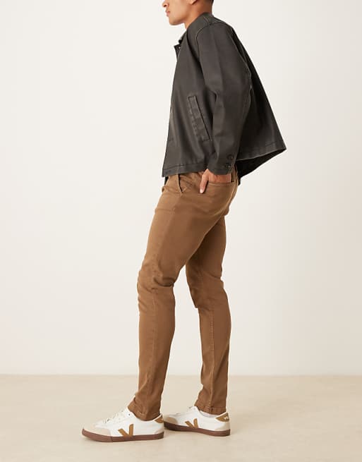 DESIGN Skinny Trousers In Brown