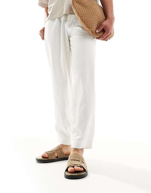 DESIGN Slider Sandals In Beige