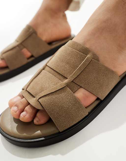 DESIGN Slider Sandals In Beige