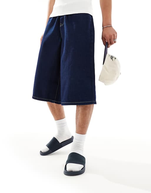 DESIGN Sliders In Navy With Knitted Strap