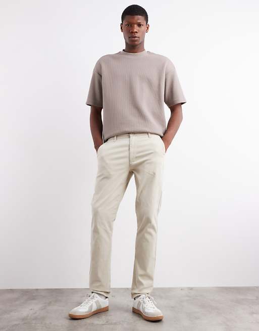 DESIGN Slim Chinos In Stone