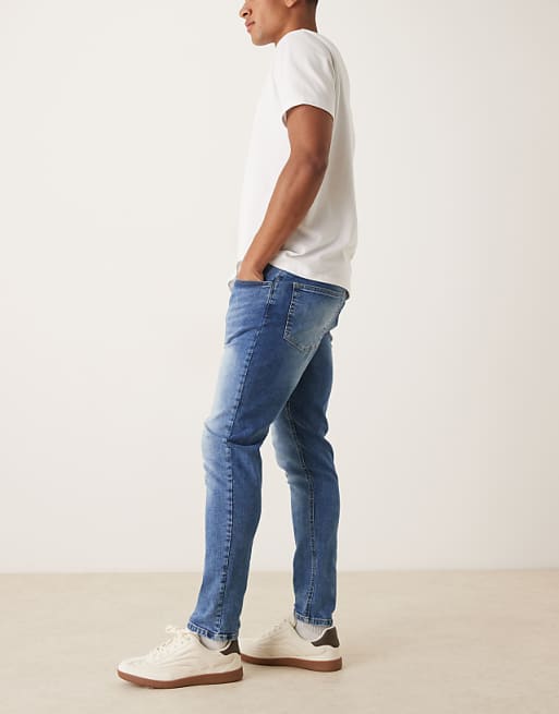 DESIGN Slim Jeans In Light Wash Blue