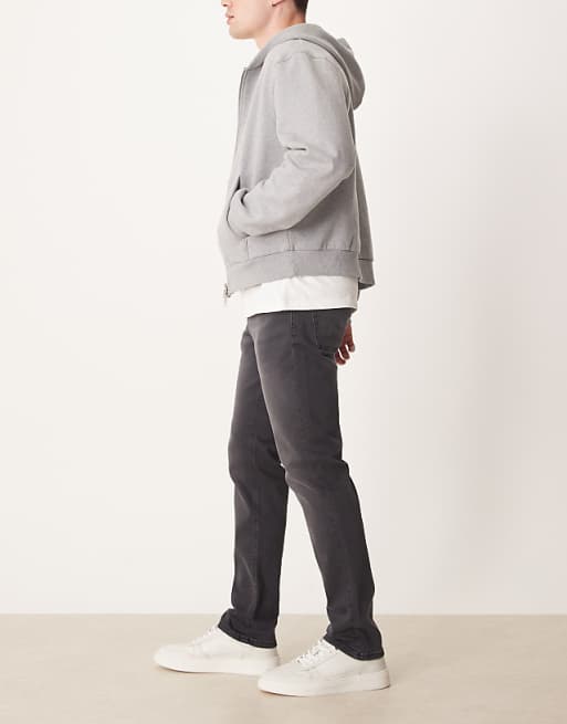 DESIGN Slim Jeans In Washed Black