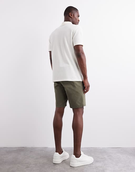 DESIGN Slim Regular Length Chino Shorts In Khaki