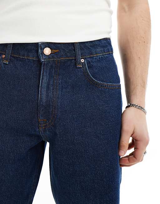 DESIGN Slim Regular Length Denim Short In Indigo Wash