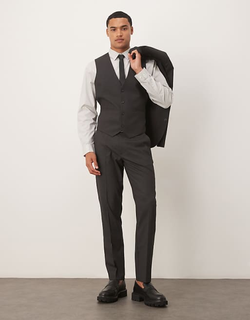 DESIGN slim suit in grey
