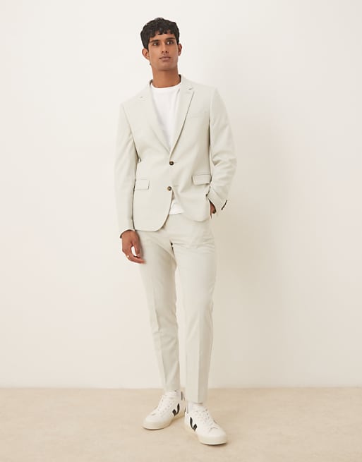 DESIGN slim suit in light grey