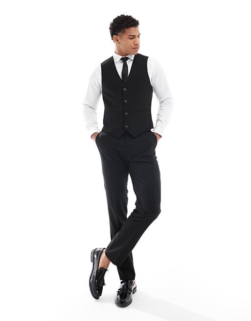 DESIGN slim suit trousers in black