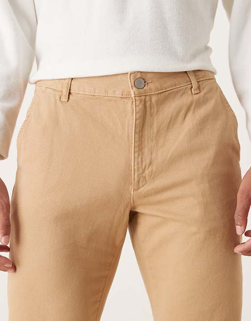 DESIGN Slim Trousers In Beige