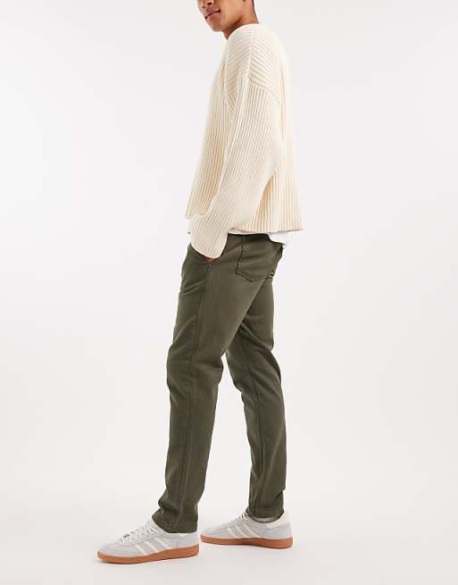 DESIGN Slim Trousers In Khaki