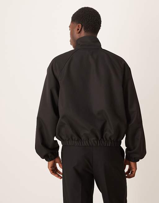 DESIGN Smart Funnel Neck Jacket In Black