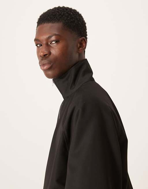 DESIGN Smart Funnel Neck Jacket In Black