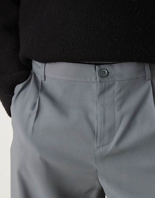 DESIGN Smart Jorts With Pleats In Grey