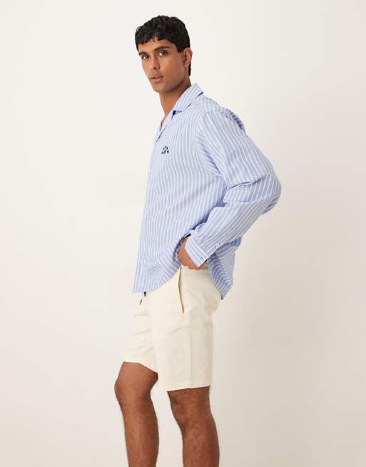 DESIGN Smart Slim Fit Chino Shorts In Beige