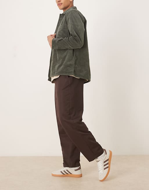 DESIGN Smart Tapered Trousers In Brown