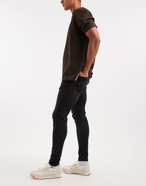 DESIGN Spray On Jeans In Power Stretch Denim In Washed Black