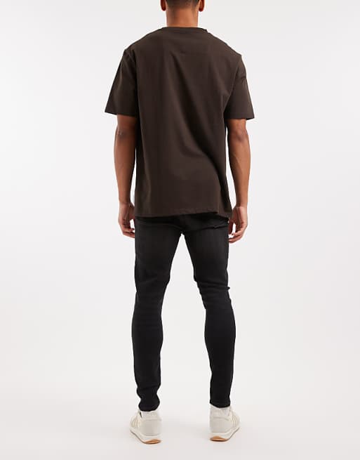 DESIGN Spray On Jeans In Power Stretch Denim In Washed Black