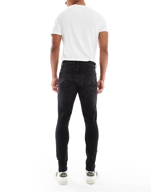 DESIGN Spray On Jeans With Power Stretch In Washed Black