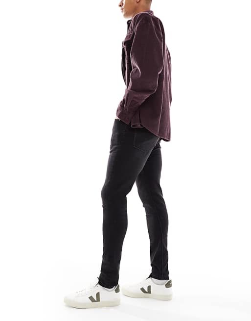 DESIGN Spray On Jeans With Power Stretch In Washed Black