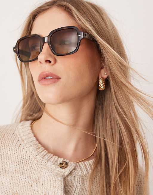 DESIGN square sunglasses in tort