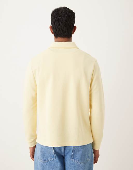 DESIGN Standard Fit 1/4 Zip Sweatshirt In Butter Yellow