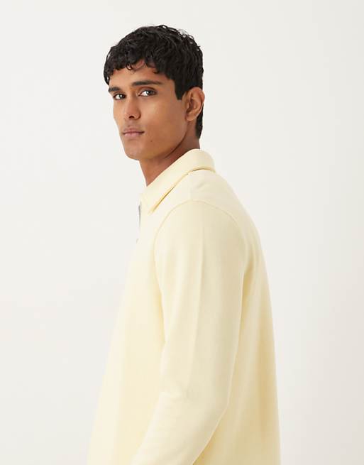 DESIGN Standard Fit 1/4 Zip Sweatshirt In Butter Yellow