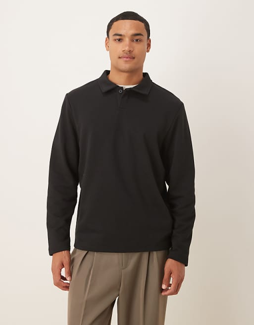DESIGN standard fit polo co-ord in black
