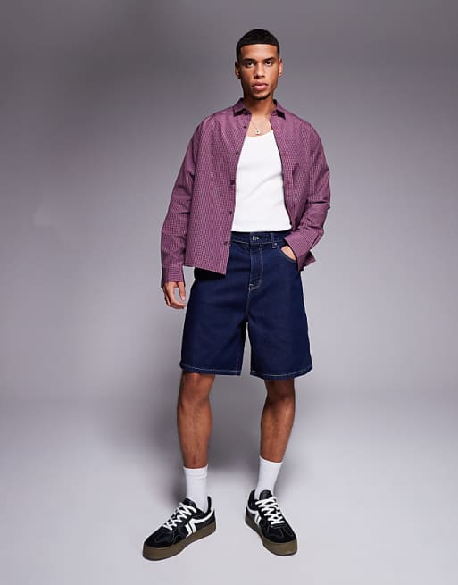 DESIGN standard length denim jort in indigo