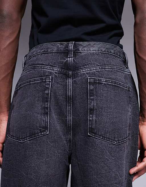 DESIGN Standard Length Denim Jort In Washed Black