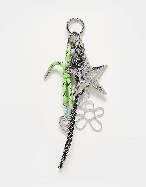 DESIGN starfish bag charm in multi