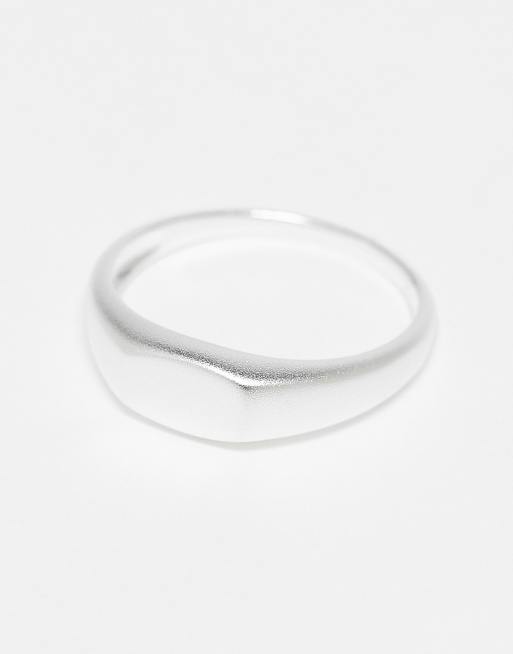 DESIGN Sterling Silver Brushed Finish Signet Ring