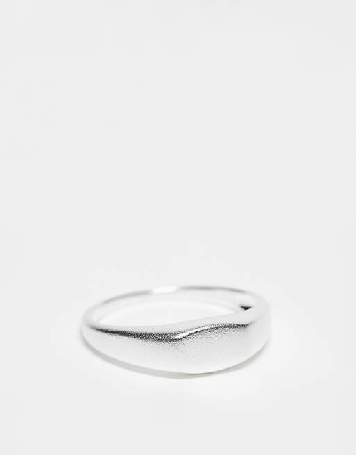 DESIGN sterling silver brushed finish signet ring