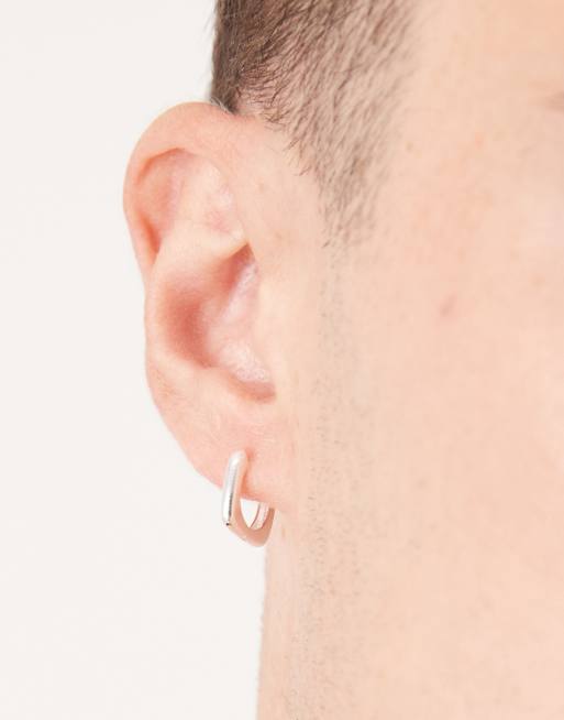 DESIGN Sterling Silver Square Hoops In Silver