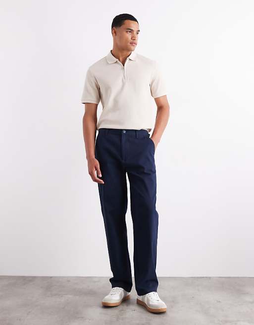 DESIGN straight chinos in navy
