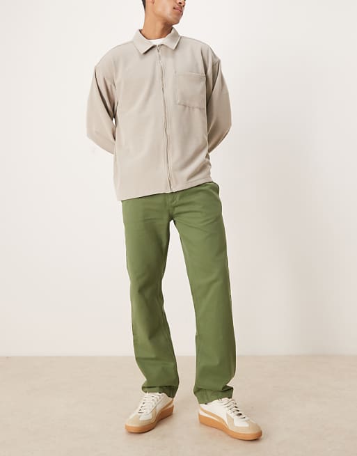 DESIGN Straight Fit Chino In Khaki