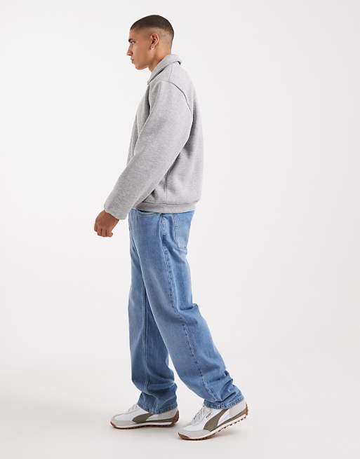 DESIGN Straight Fit Comfort Stretch Jean In Midwash Blue