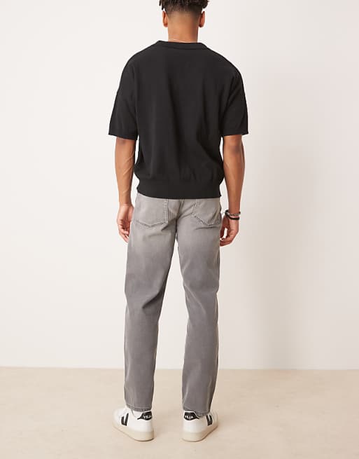 DESIGN Straight Fit Jeans In Grey